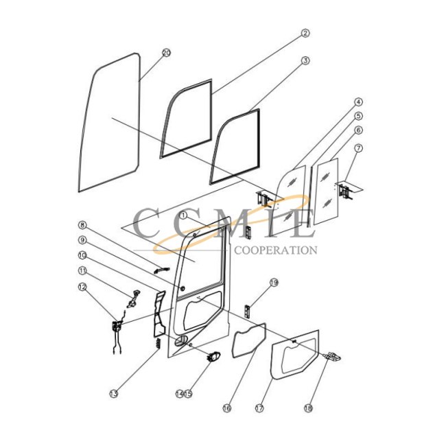 China 802138284 cab door XCMG XE215C excavator cab assembly
