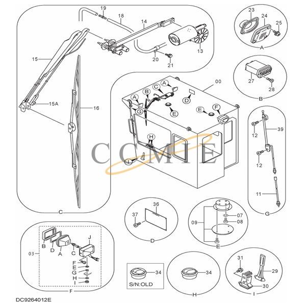 China 4639249 Wiper Blade HITACHI EX1900-6 HYDRAULIC EXCAVATOR spare ...