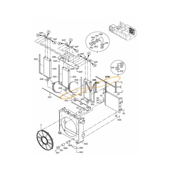 China 4655044 Radiator core HITACHI ZAXIS 870H-3 HYDRAULIC EXCAVATOR ...