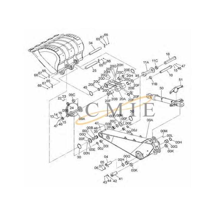 China J401640 * Positioning pin HITACHI EX1200-6 HYDRAULIC EXCAVATOR ...