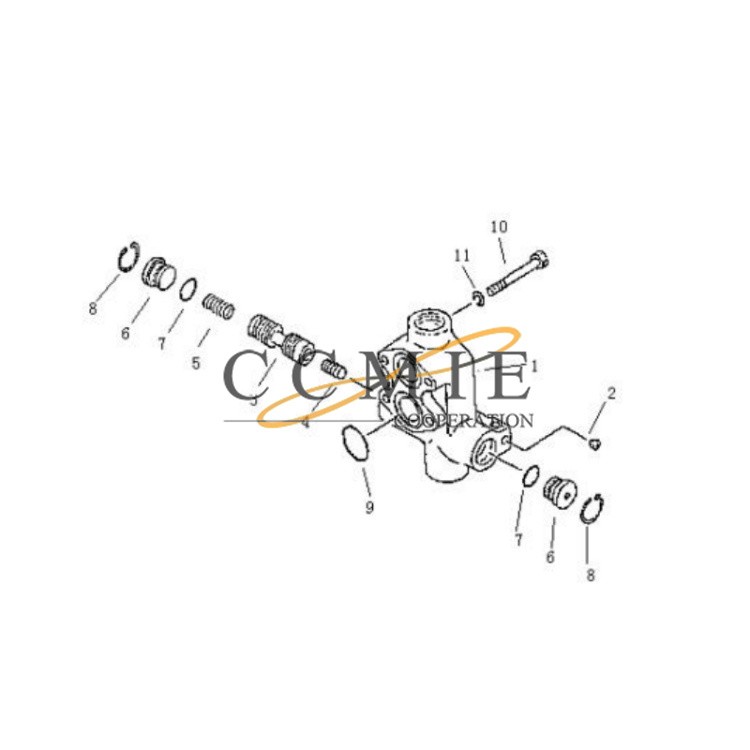 China 07043-50108 plug Pengpu PD320 PD320Y bulldozer main relief valve ...