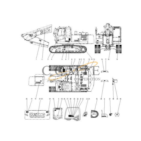 China 310901116 XE265C excavator logo XCMG spare parts