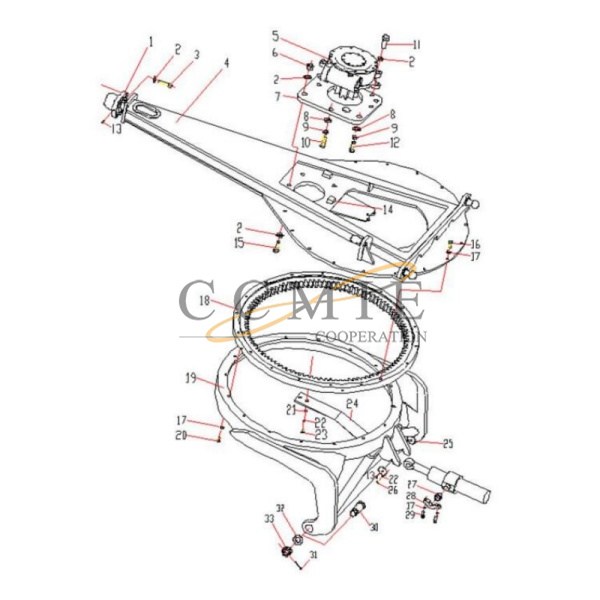 China 380900245 rotary circle for XCMG GR215A motor grader