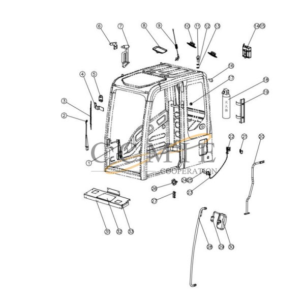 China 802138312 wiper movable arm XE265C excavator XCMG excavator