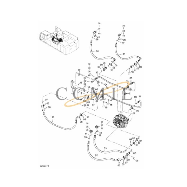 China 4334364 hose clamp HITACHI ZAXIS 870H-3 HYDRAULIC EXCAVATOR spare ...