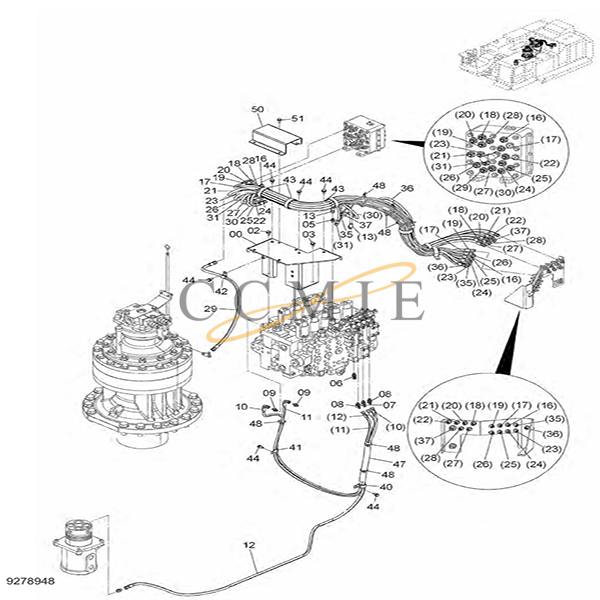 China 3113352 hangar HITACHI EX1200-6 HYDRAULIC EXCAVATOR spare parts ...