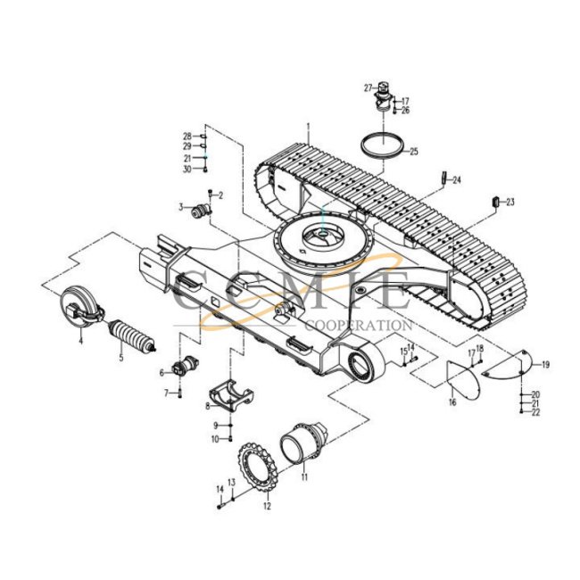 China 800305389 tensioner XCMG XE215C excavator parts 310701325