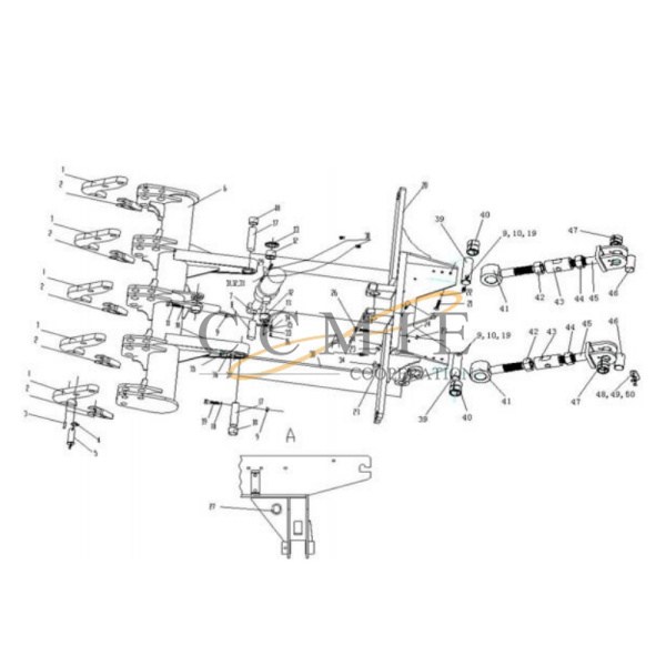 China 380901118 rake teeth for XCMG GR300 motor grader rear ripper ...